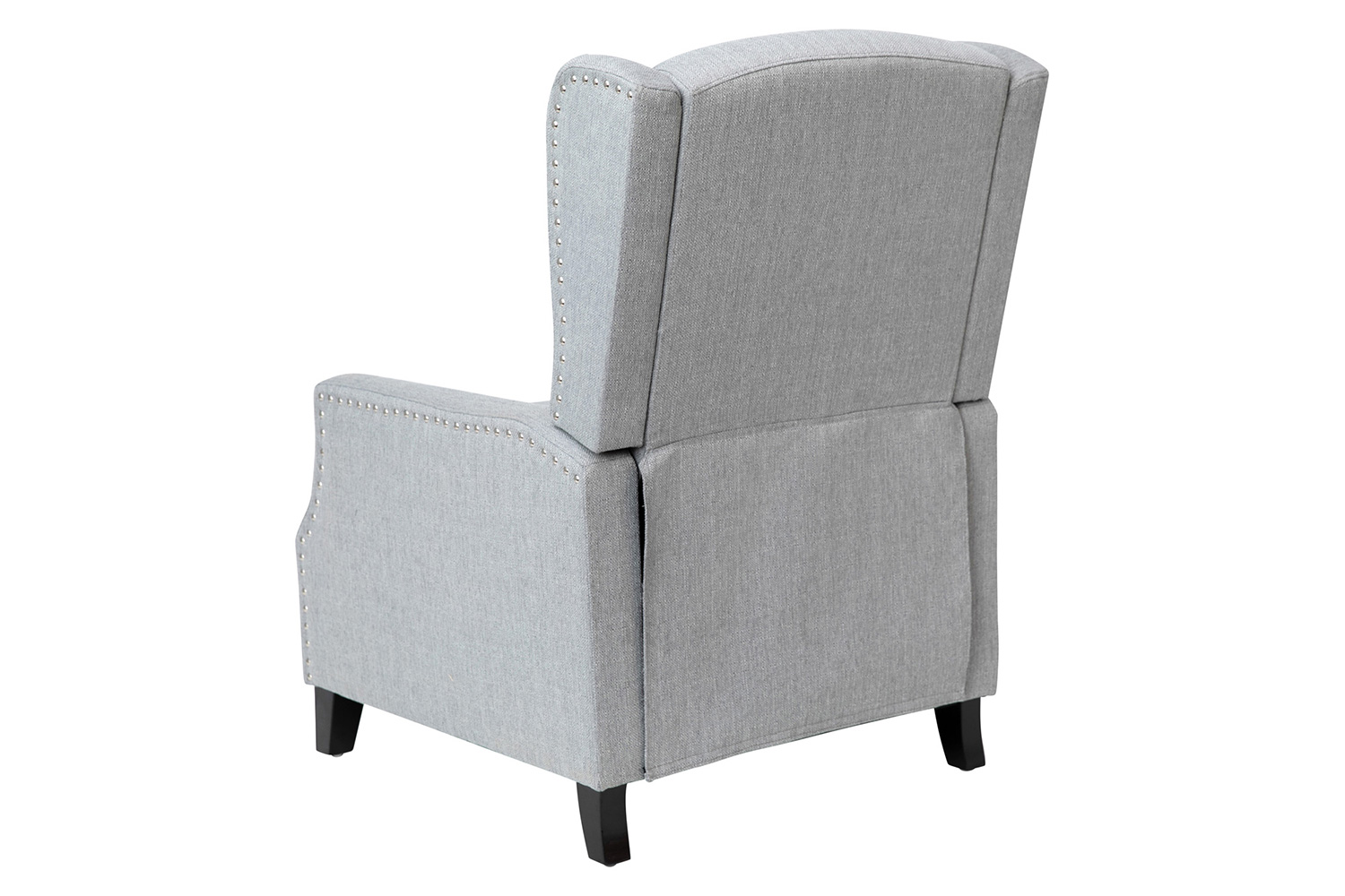 BLNK Prescott Traditional Style Polyester Fabric Slim Push Back Recliner Chair with Accent Nail Trim - Gray