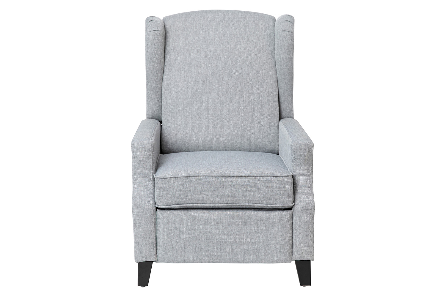 BLNK Prescott Traditional Style Polyester Fabric Slim Push Back Recliner Chair with Accent Nail Trim - Gray