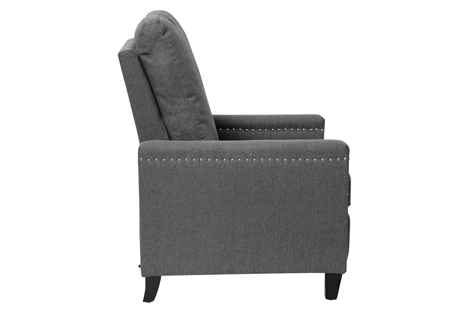 BLNK Carson Transitional Style Fabric Push Back Recliner Chair with Accent Nail Trim - Gray