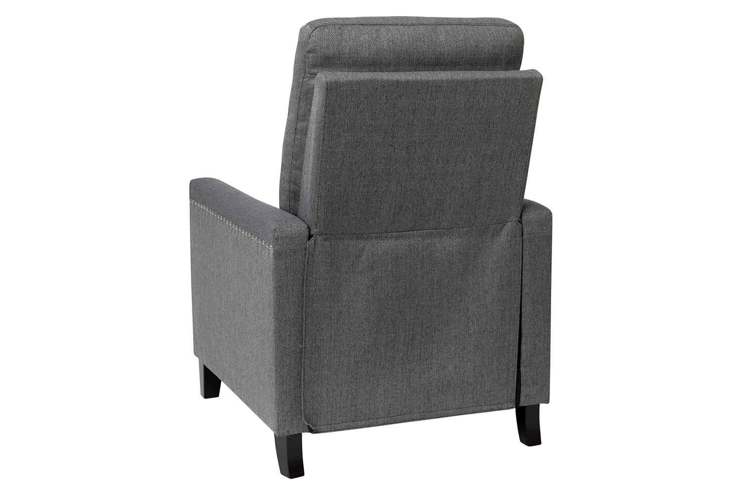 BLNK Carson Transitional Style Fabric Push Back Recliner Chair with Accent Nail Trim - Gray