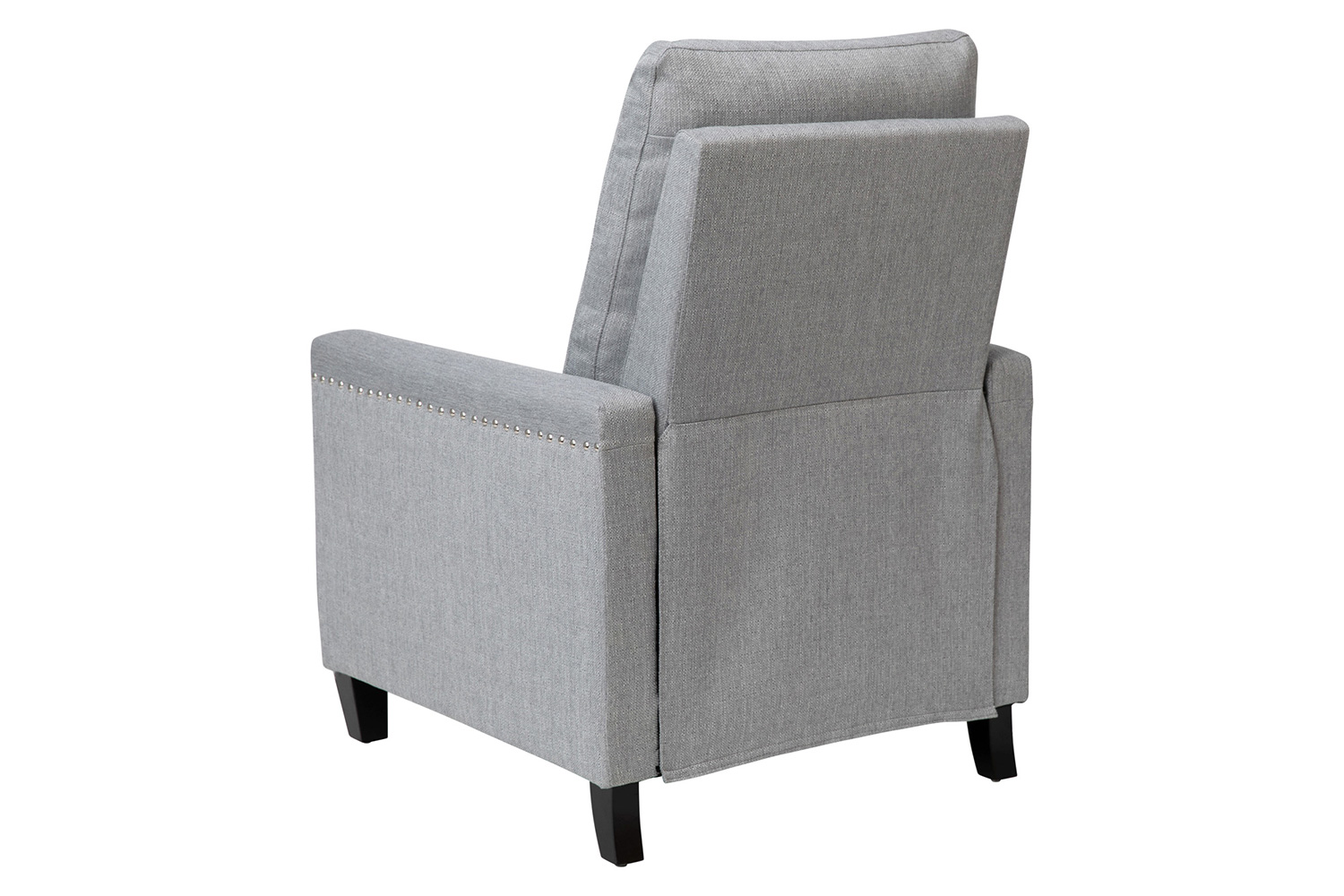 BLNK Carson Transitional Style Fabric Push Back Recliner Chair with Accent Nail Trim - Light Gray