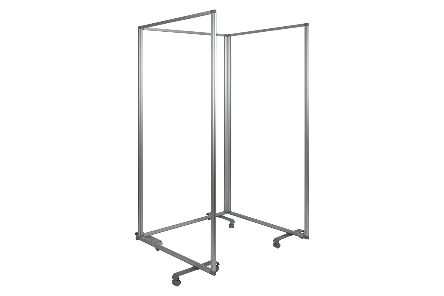 BLNK Raisley 3 Sections Transparent Acrylic Mobile Partition with Lockable Casters - 72"H x 36"L