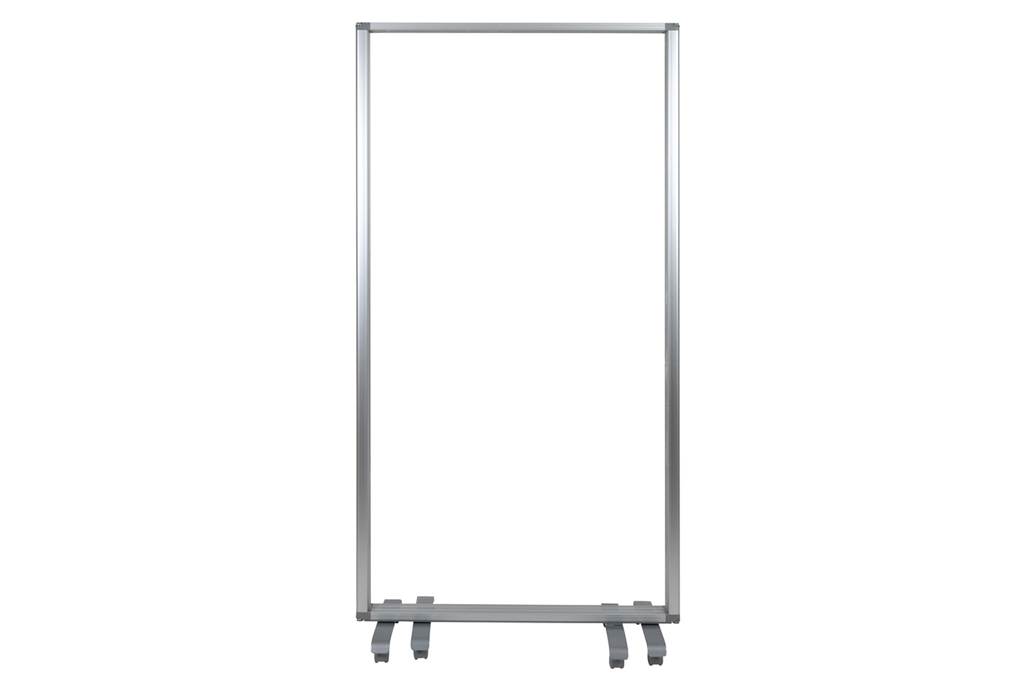 BLNK Raisley 3 Sections Transparent Acrylic Mobile Partition with Lockable Casters - 72"H x 36"L