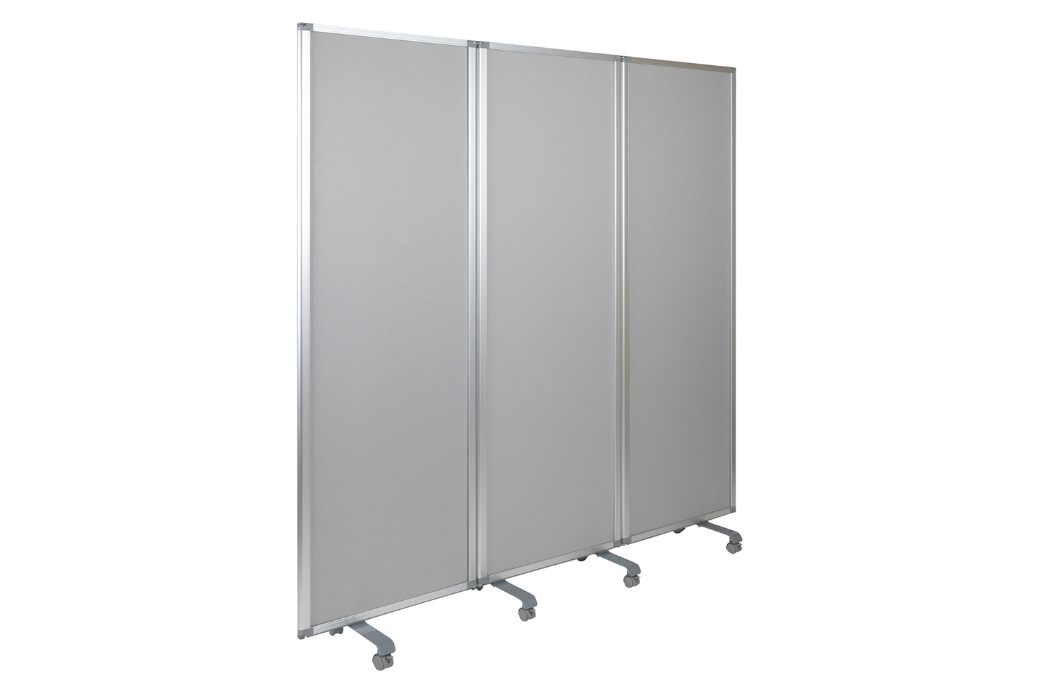 BLNK - Raisley 3 Sections Double Sided Mobile Magnetic Whiteboard/Cloth Partition with Lockable Casters