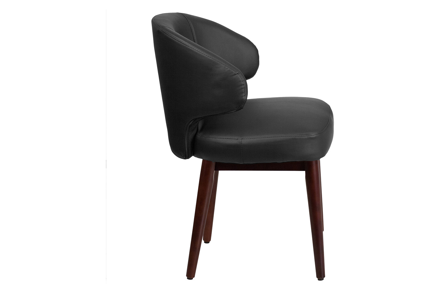 BLNK Comfort Back Series LeatherSoft Side Reception Chair with Walnut Legs - Back