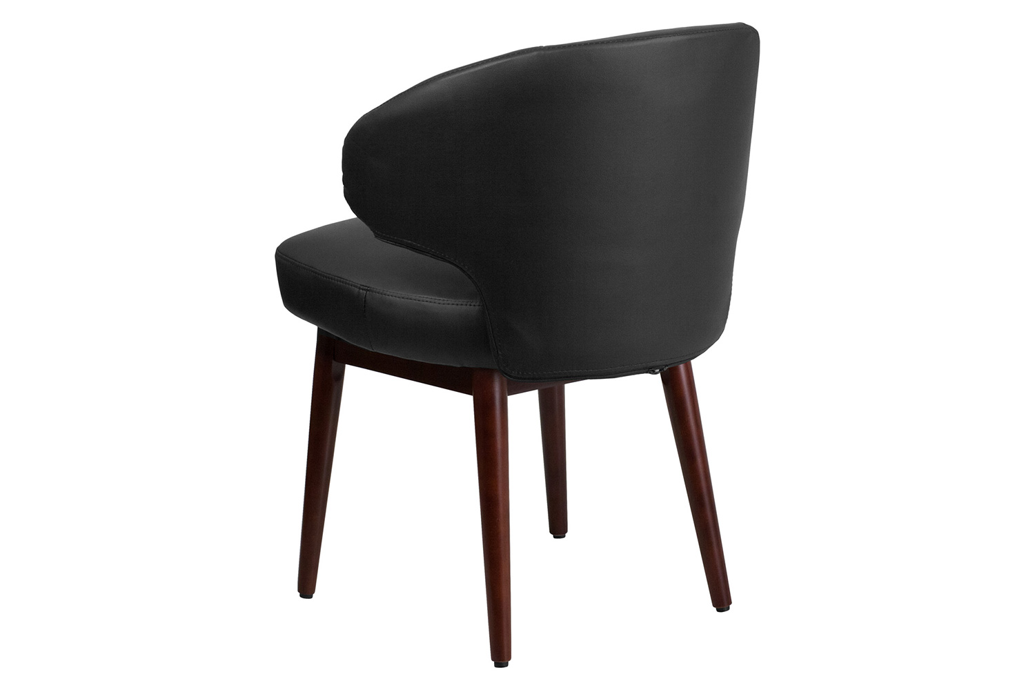 BLNK Comfort Back Series LeatherSoft Side Reception Chair with Walnut Legs - Back