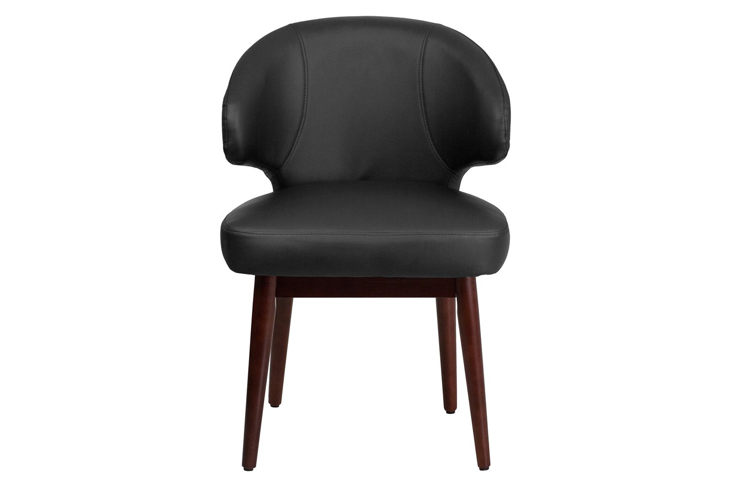 BLNK Comfort Back Series LeatherSoft Side Reception Chair with Walnut Legs - Back