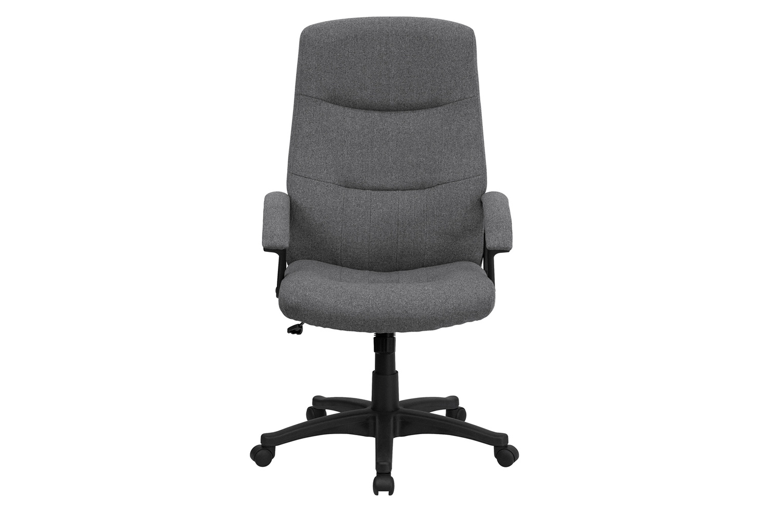 BLNK Rochelle Fabric High-Back Executive Swivel Office Chair with Two Line Horizontal Stitch Back and Arms - Gray