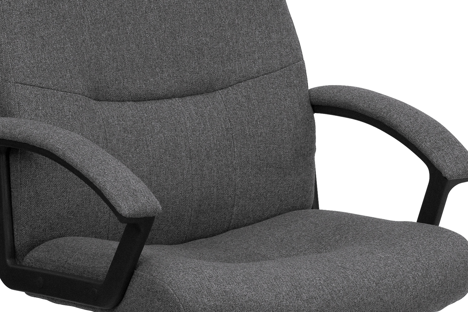 BLNK Rochelle Fabric High-Back Executive Swivel Office Chair with Two Line Horizontal Stitch Back and Arms - Gray