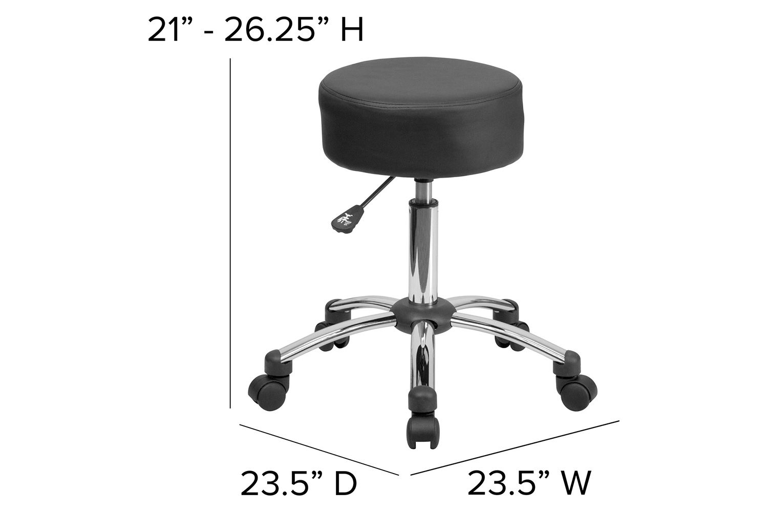 BLNK - Rhonda Medical Ergonomic Stool with Chrome Base