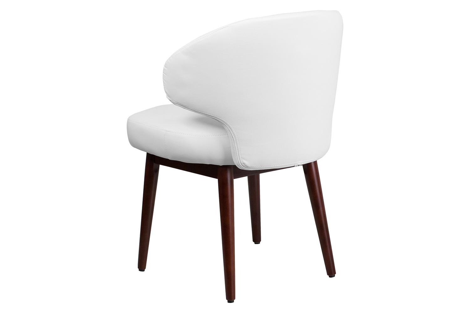 BLNK™ Comfort Back Series LeatherSoft Side Reception Chair with Walnut Legs - White