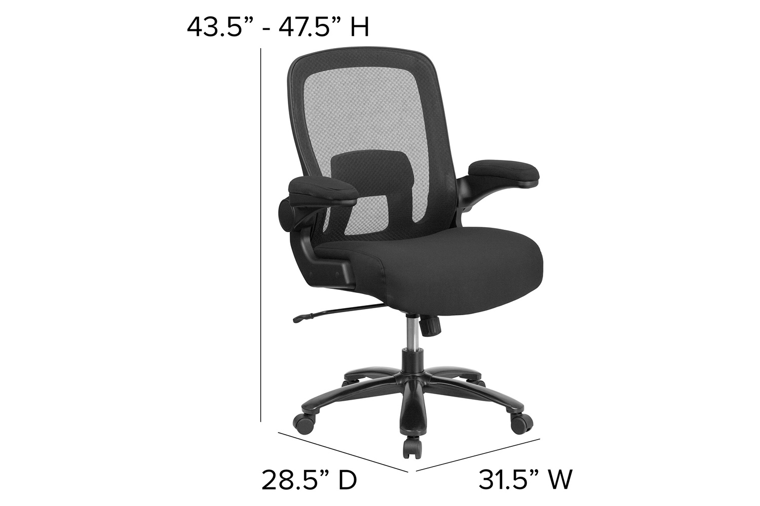 BLNK - Mesh Executive Swivel Office Chair with Lumbar and Back Support and Wheels