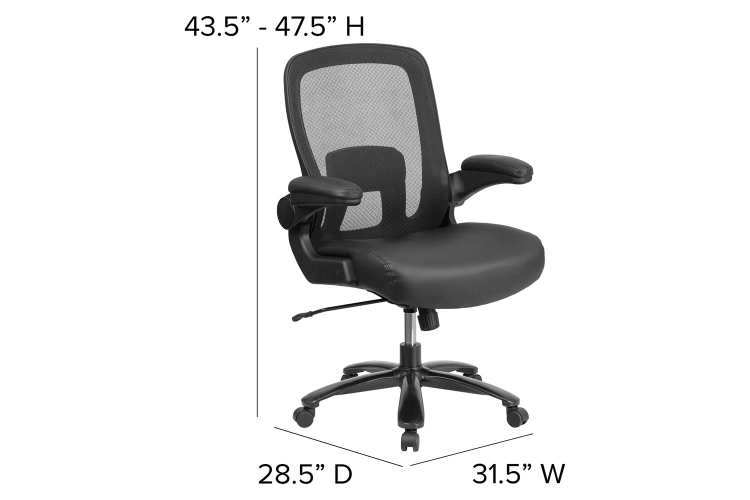 BLNK - HERCULES Series LeatherSoft Mesh Executive Ergonomic Office Chair with Adjustable Lumbar