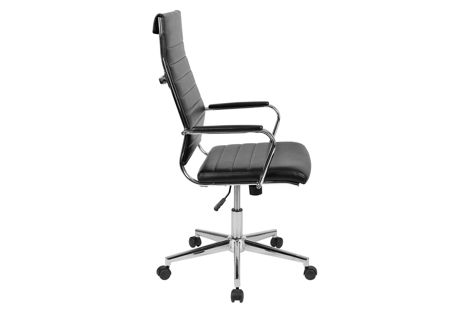 BLNK Hansel LeatherSoft High-Back Contemporary Ribbed Executive Swivel Office Chair - Black