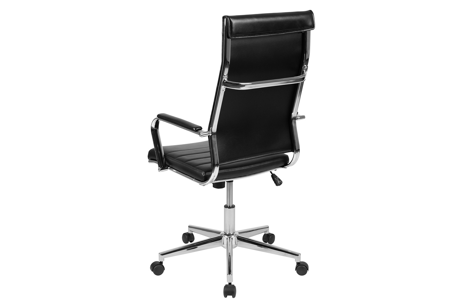 BLNK Hansel LeatherSoft High-Back Contemporary Ribbed Executive Swivel Office Chair - Black