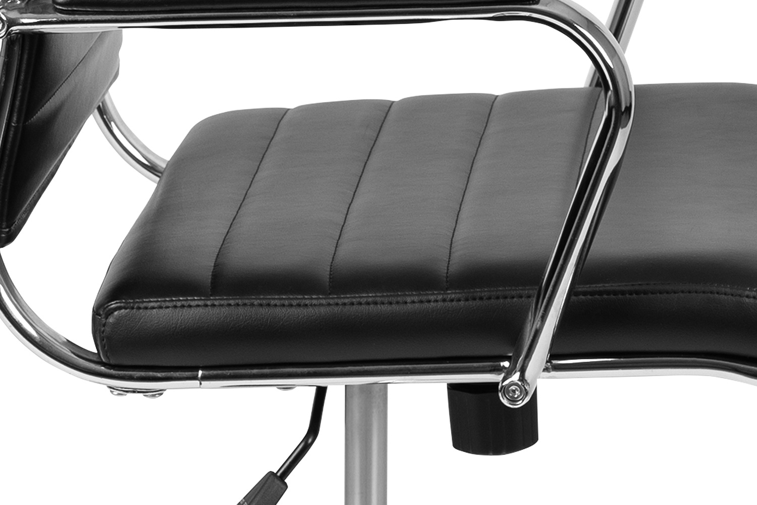 BLNK Hansel LeatherSoft High-Back Contemporary Ribbed Executive Swivel Office Chair - Black