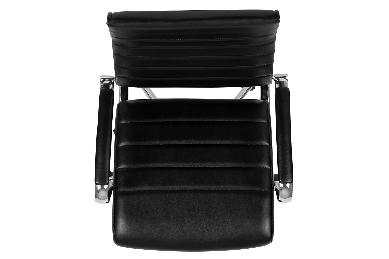 BLNK Hansel LeatherSoft High-Back Contemporary Ribbed Executive Swivel Office Chair - Black