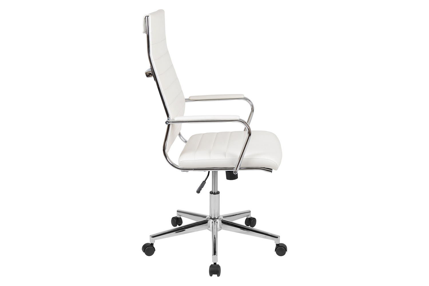 BLNK Hansel LeatherSoft High-Back Contemporary Ribbed Executive Swivel Office Chair - White