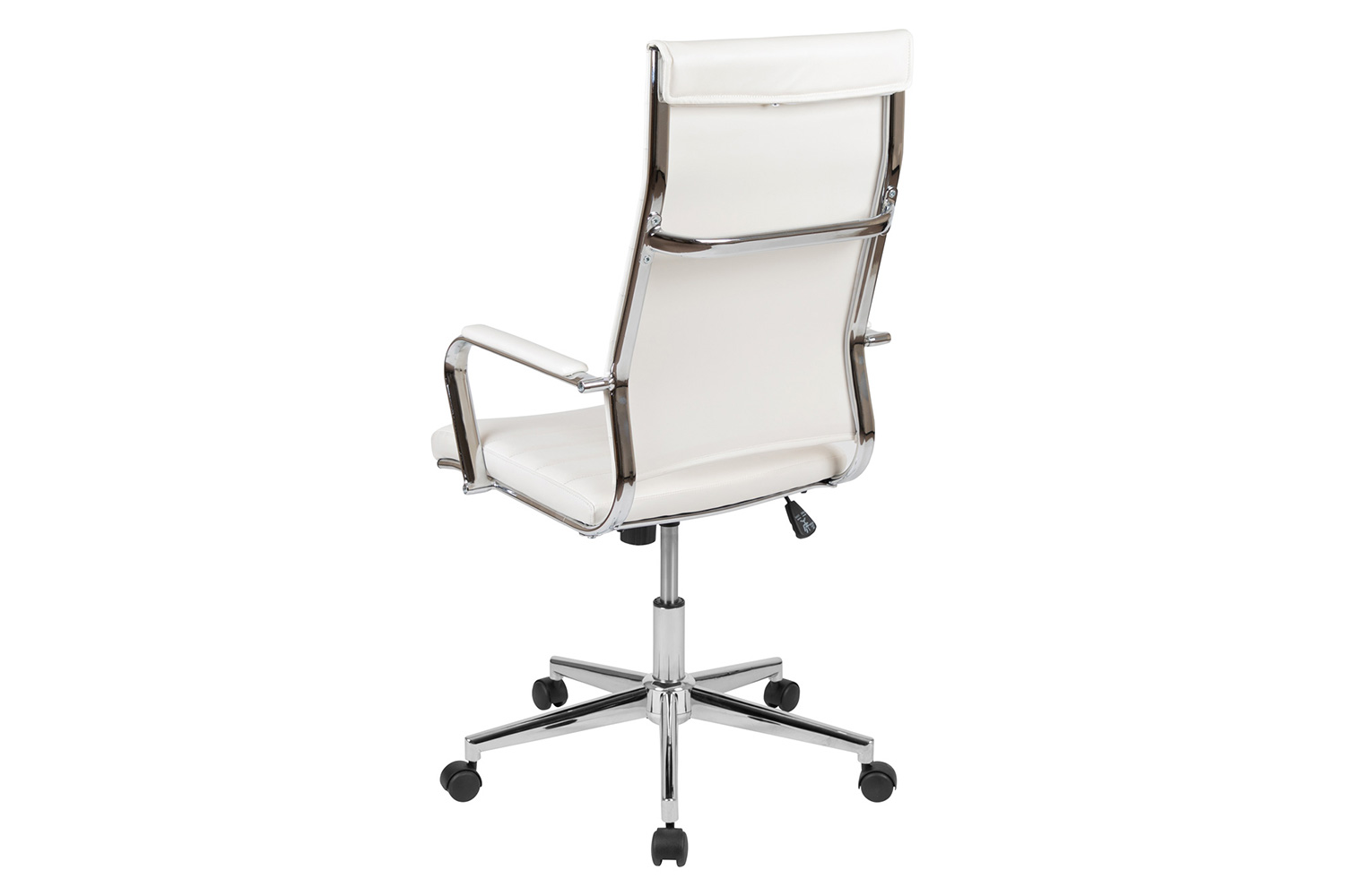 BLNK Hansel LeatherSoft High-Back Contemporary Ribbed Executive Swivel Office Chair - White