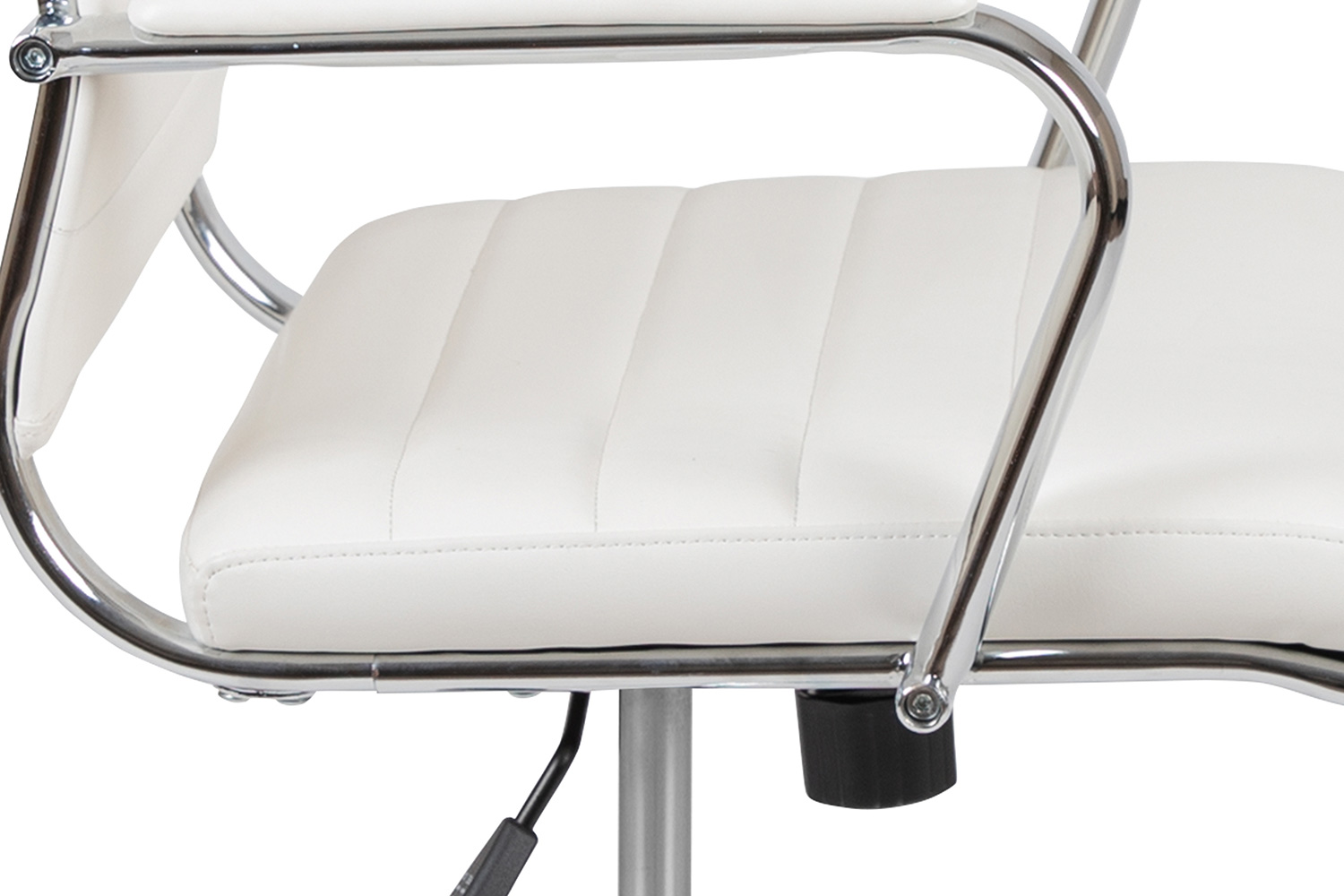 BLNK Hansel LeatherSoft High-Back Contemporary Ribbed Executive Swivel Office Chair - White