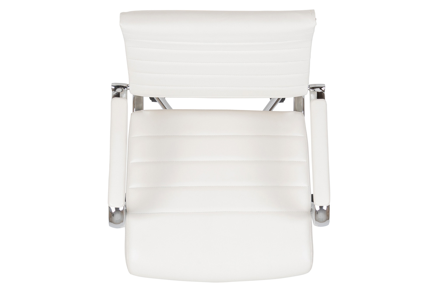 BLNK Hansel LeatherSoft High-Back Contemporary Ribbed Executive Swivel Office Chair - White