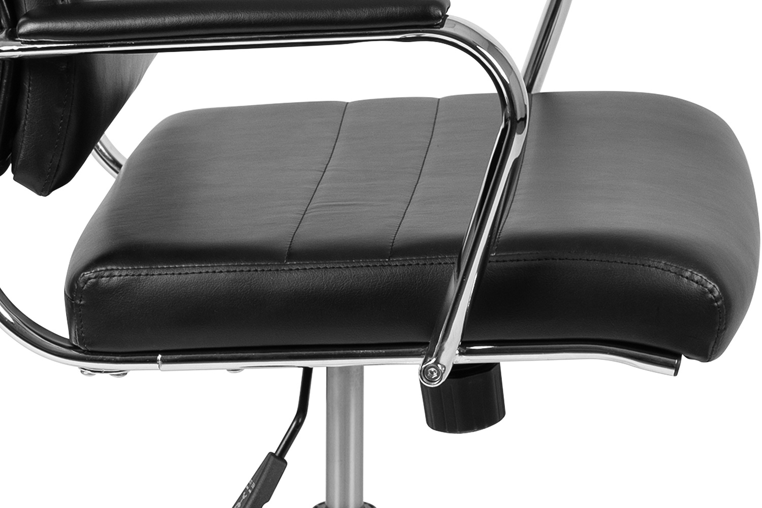 BLNK Hansel LeatherSoft High-Back Contemporary Panel Executive Swivel Office Chair - Black