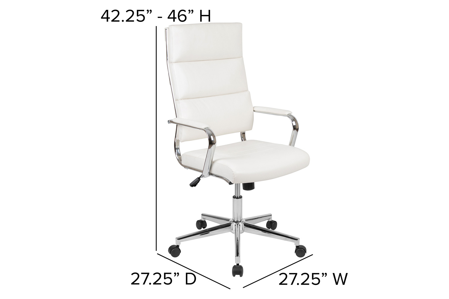 BLNK Hansel LeatherSoft High-Back Contemporary Panel Executive Swivel Office Chair - White