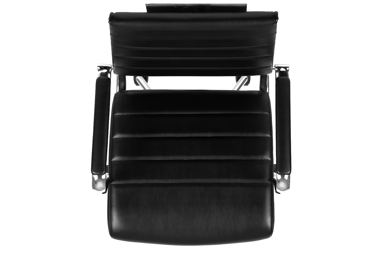 BLNK Hansel LeatherSoft Mid-Back Contemporary Ribbed Executive Swivel Office Chair - Black