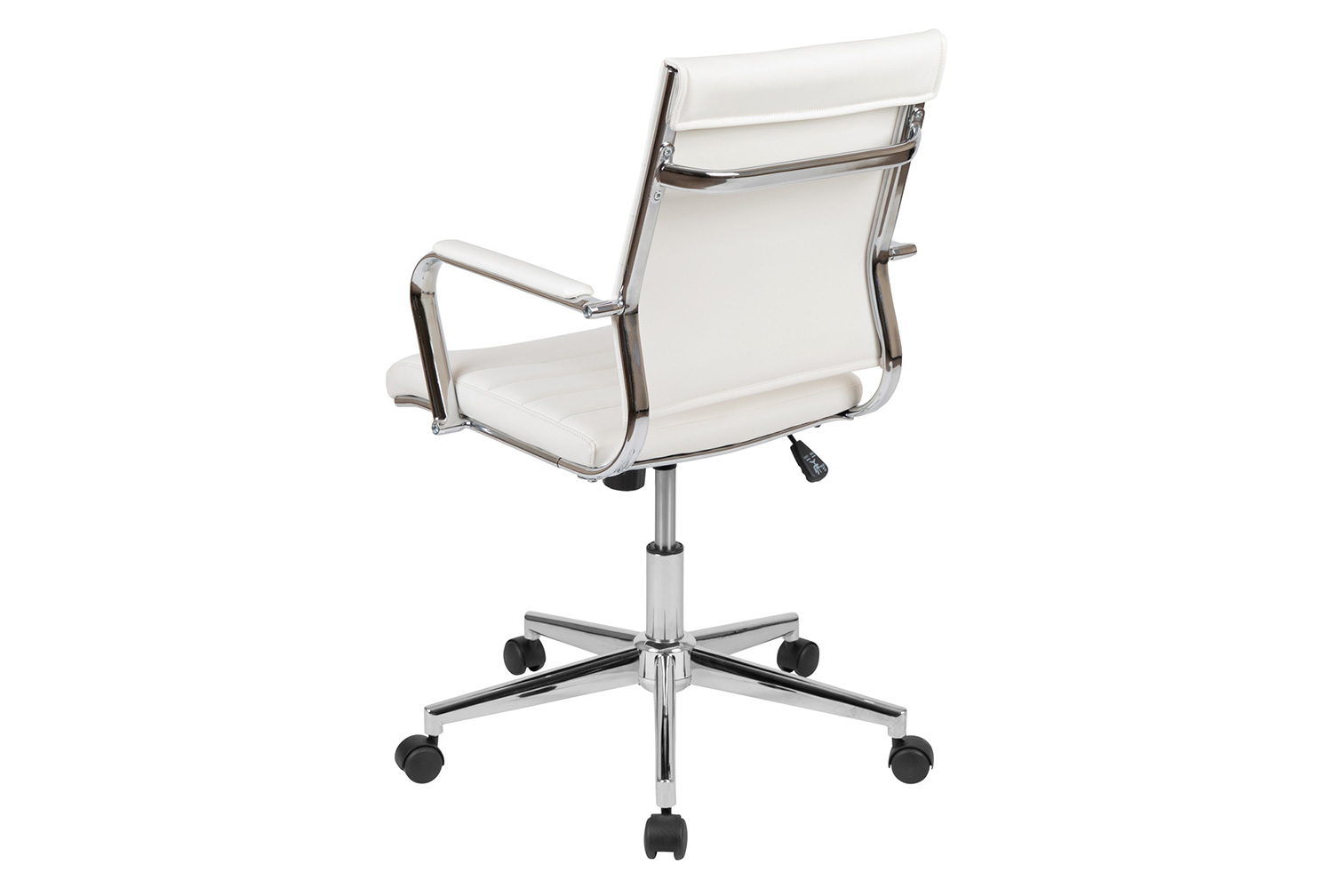 BLNK Hansel LeatherSoft Mid-Back Contemporary Ribbed Executive Swivel Office Chair - White