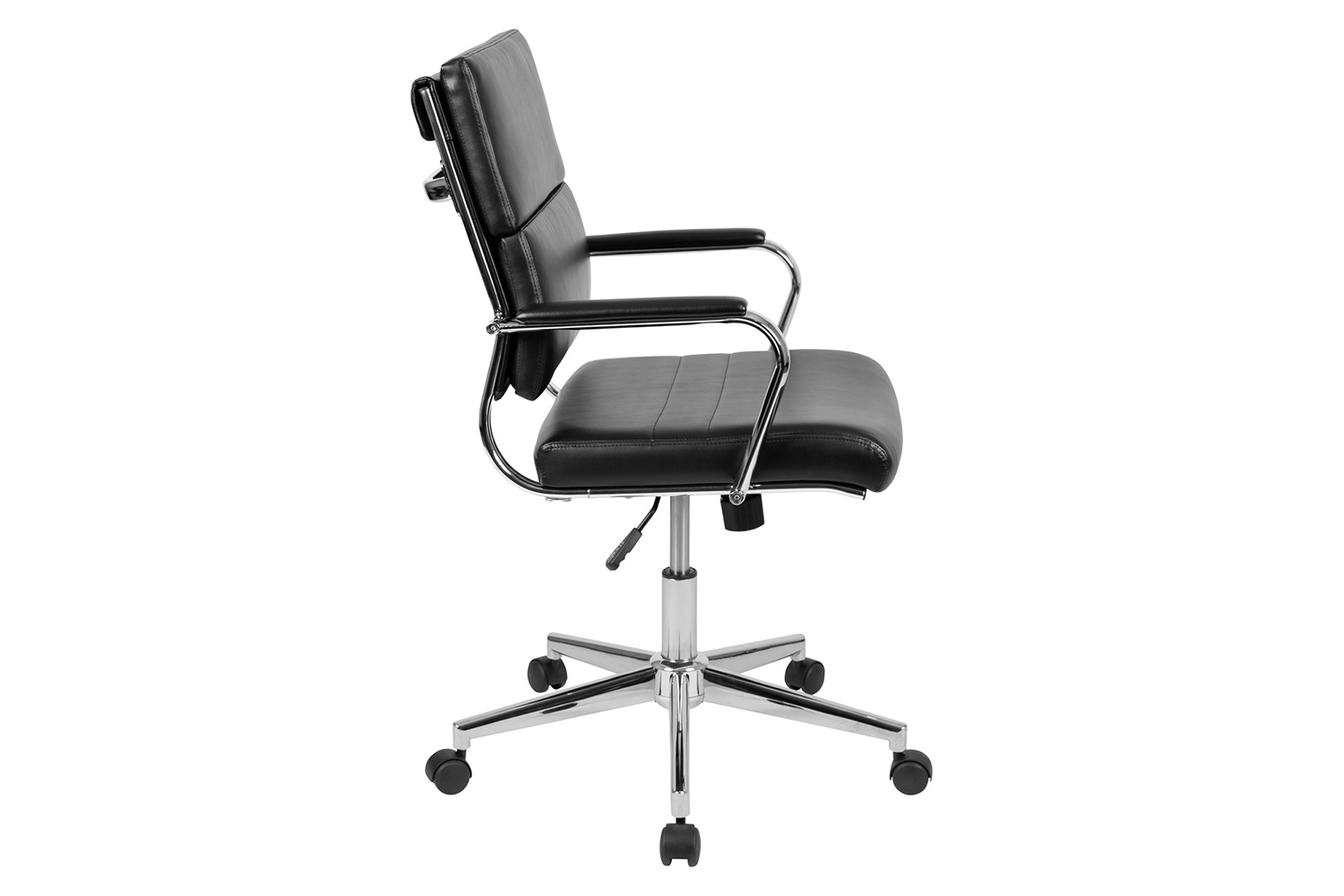 BLNK Hansel LeatherSoft Mid-Back Contemporary Panel Executive Swivel Office Chair - Black