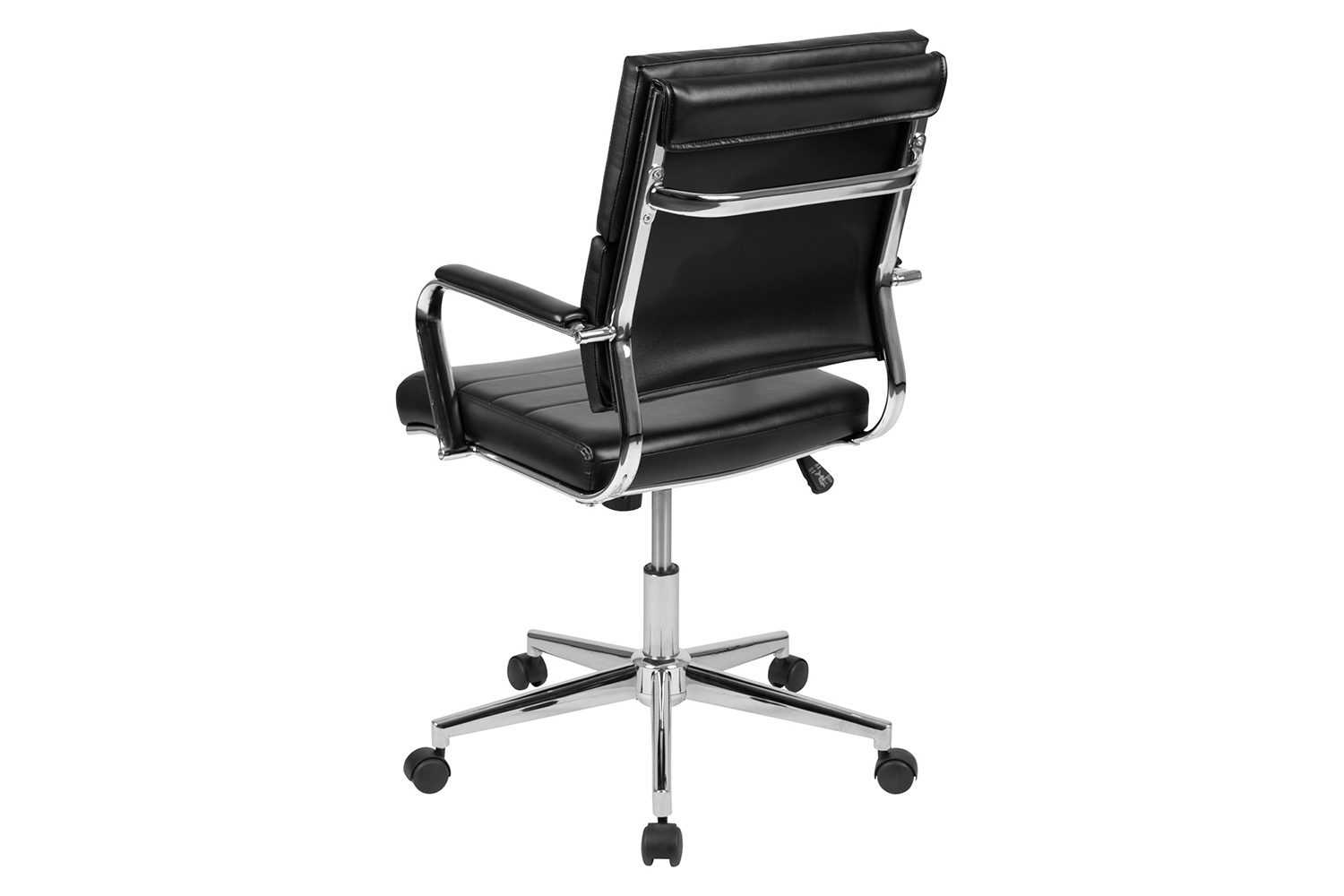 BLNK Hansel LeatherSoft Mid-Back Contemporary Panel Executive Swivel Office Chair - Black