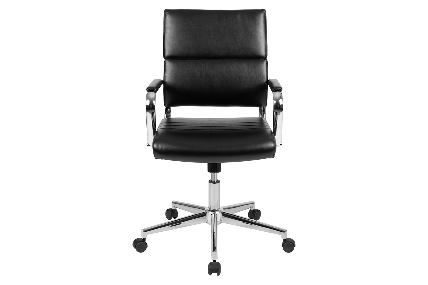 BLNK Hansel LeatherSoft Mid-Back Contemporary Panel Executive Swivel Office Chair - Black