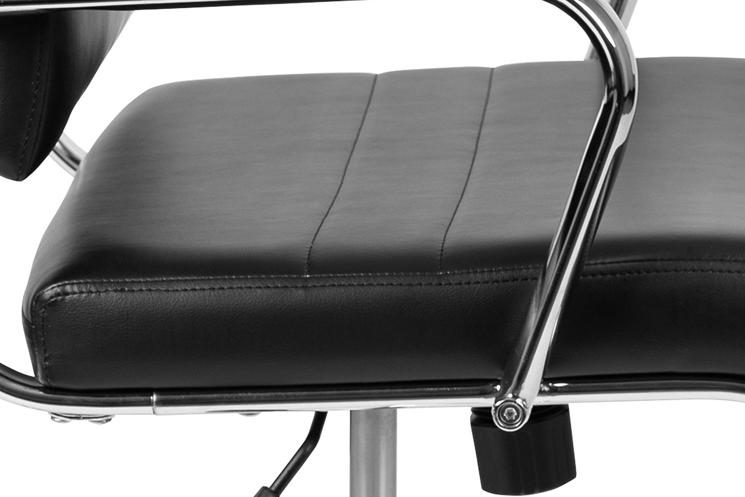 BLNK Hansel LeatherSoft Mid-Back Contemporary Panel Executive Swivel Office Chair - Black