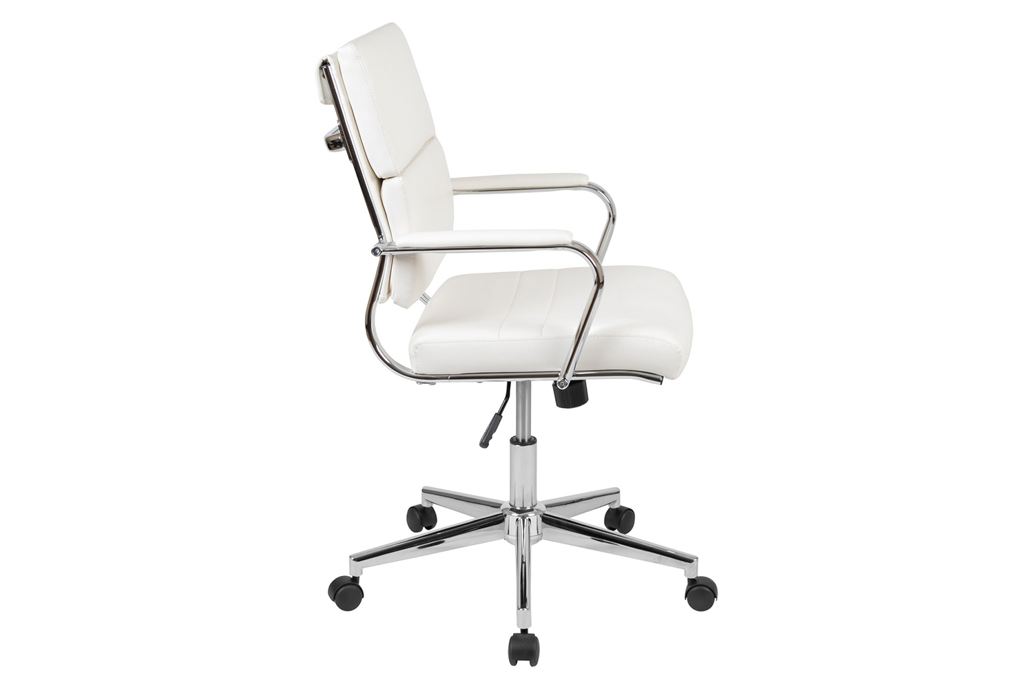 BLNK Hansel LeatherSoft Mid-Back Contemporary Panel Executive Swivel Office Chair - White