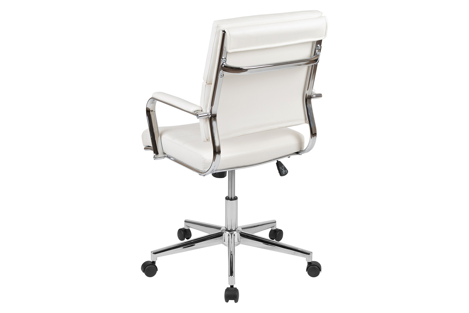 BLNK Hansel LeatherSoft Mid-Back Contemporary Panel Executive Swivel Office Chair - White