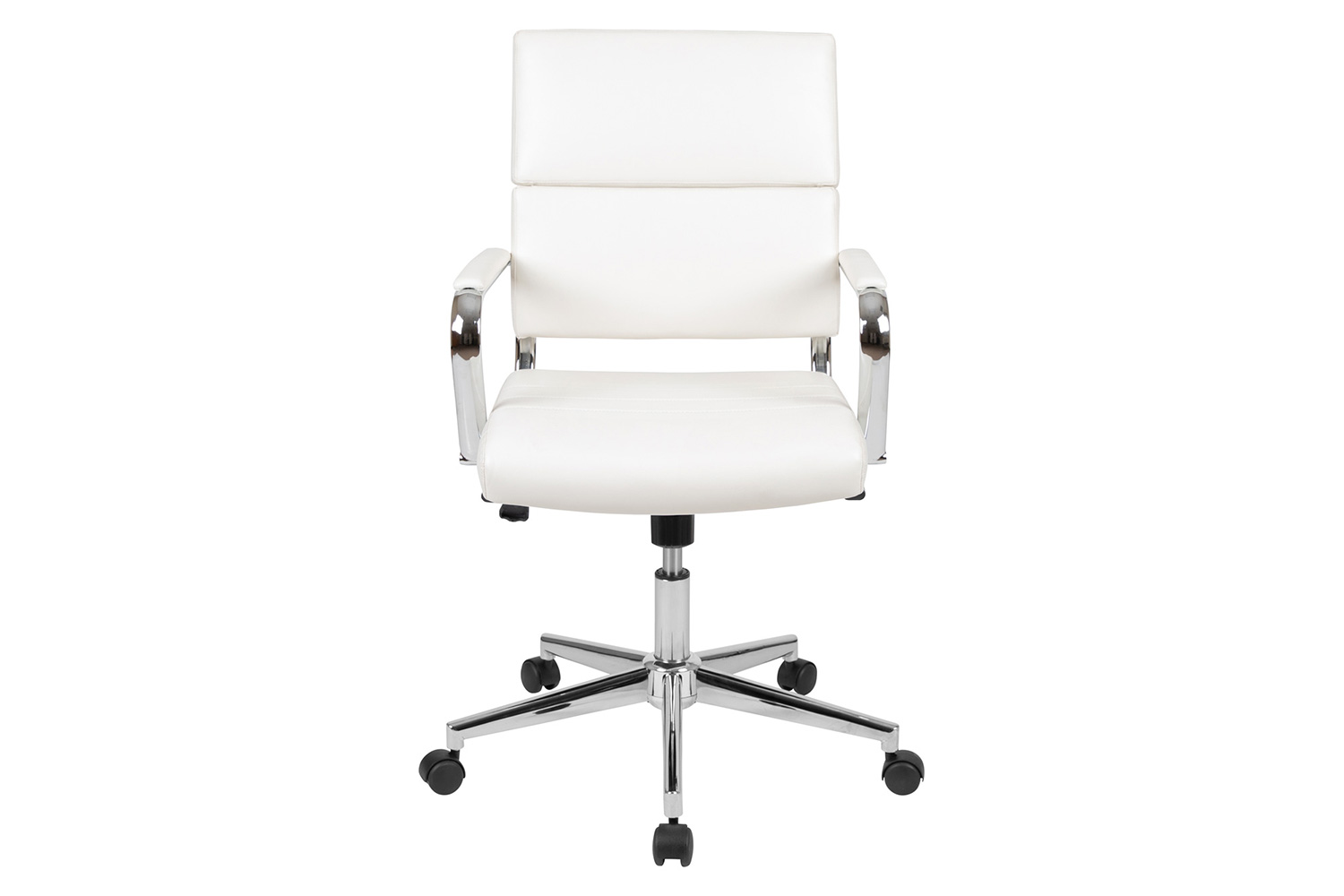 BLNK Hansel LeatherSoft Mid-Back Contemporary Panel Executive Swivel Office Chair - White