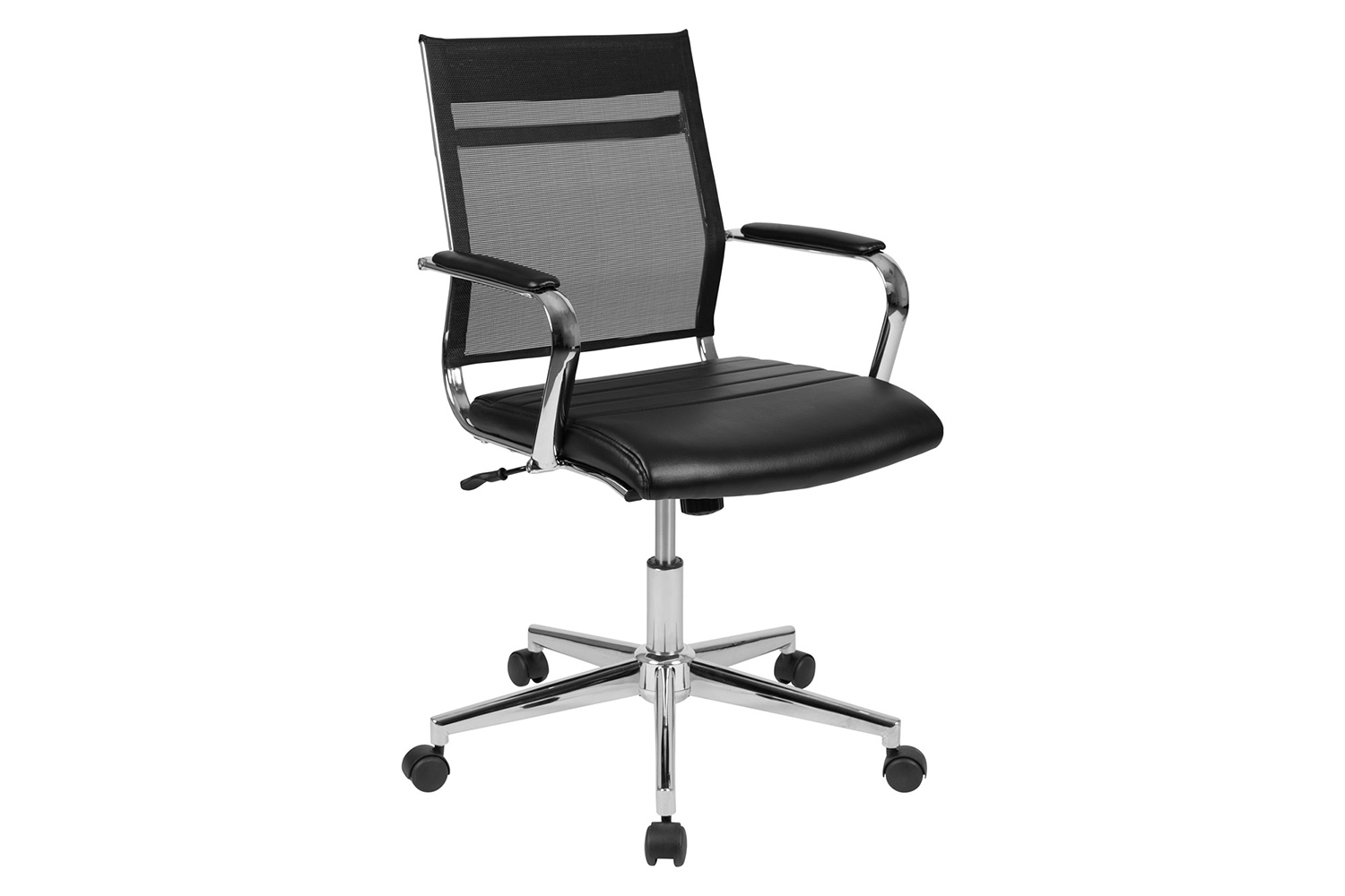 BLNK - Hansel LeatherSoft Mid-Back Mesh Contemporary Executive Swivel Office Chair with Seat