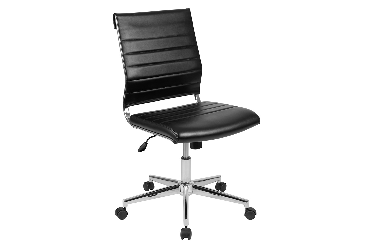 BLNK Hansel LeatherSoft Mid-Back Armless Contemporary Ribbed Executive Swivel Office Chair