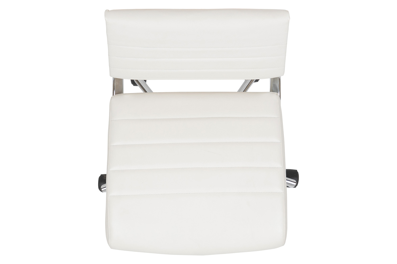 BLNK Hansel LeatherSoft Mid-Back Armless Contemporary Ribbed Executive Swivel Office Chair - White