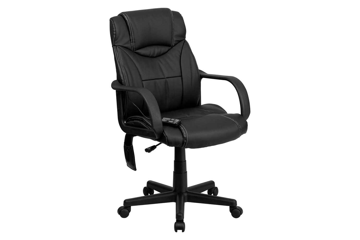 BLNK Laverne LeatherSoft Mid-Back Ergonomic Massaging Executive Swivel Office Chair - with Arms