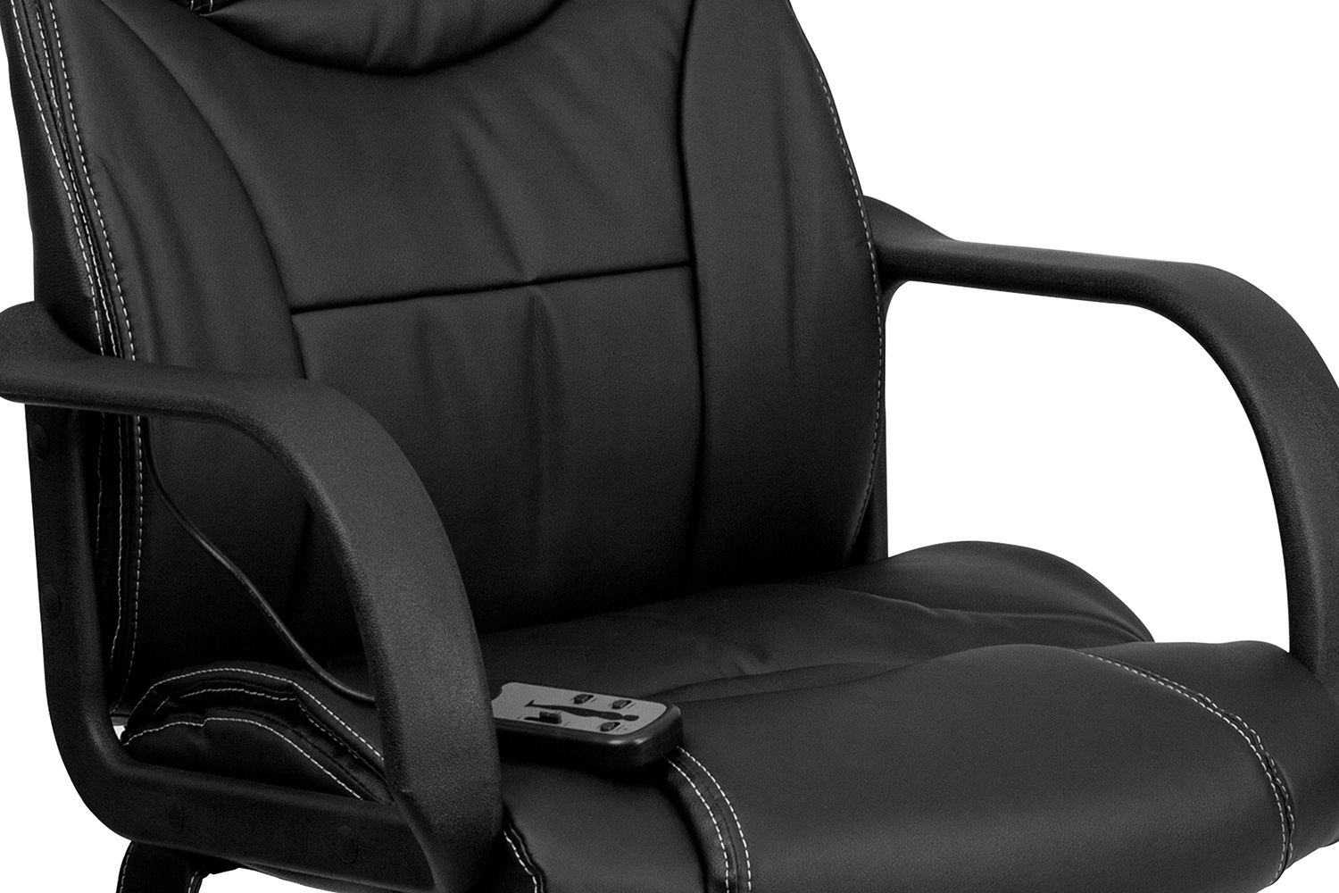 BLNK Laverne LeatherSoft Mid-Back Ergonomic Massaging Executive Swivel Office Chair - with Arms