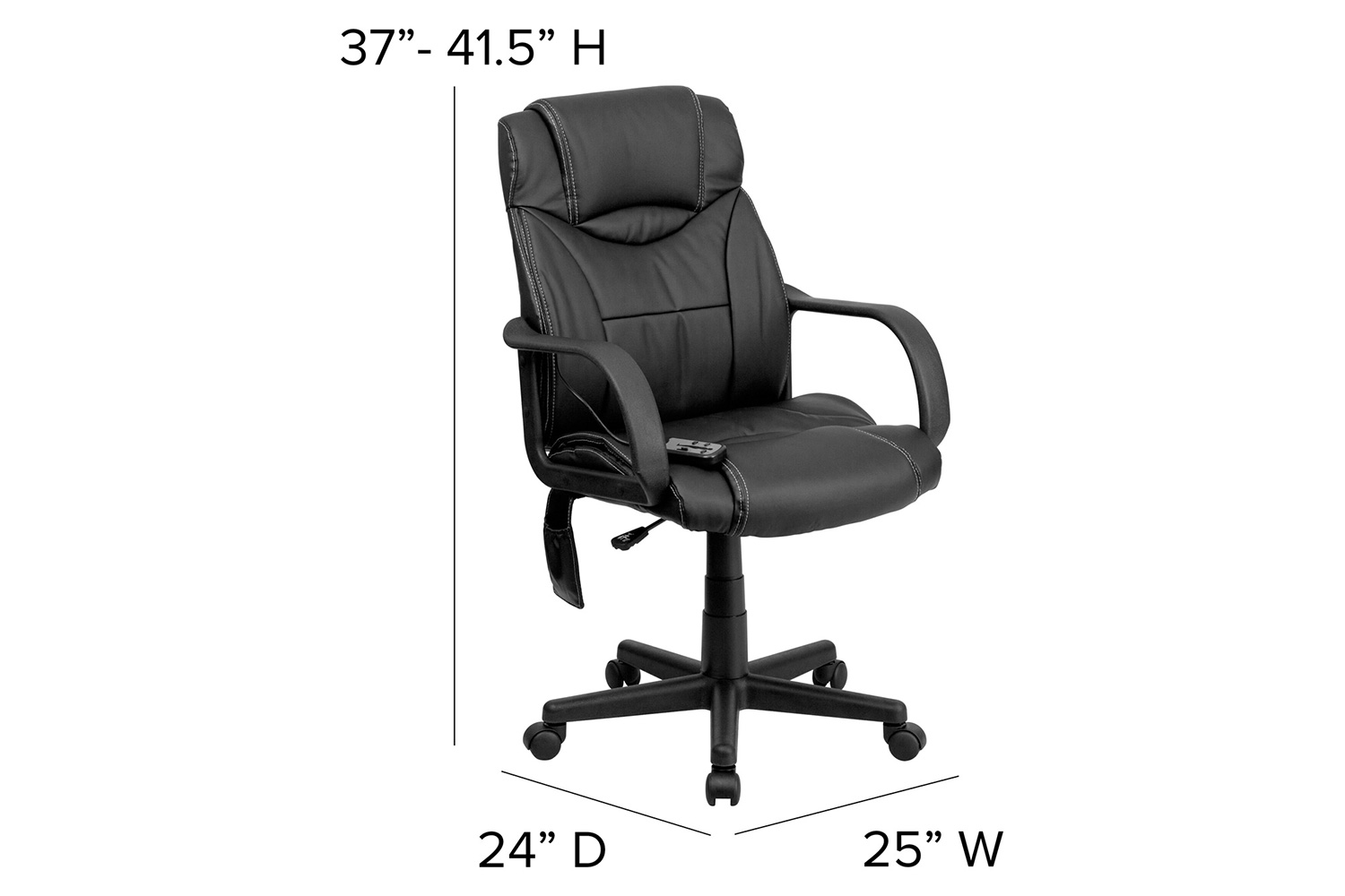 BLNK Laverne LeatherSoft Mid-Back Ergonomic Massaging Executive Swivel Office Chair - with Arms