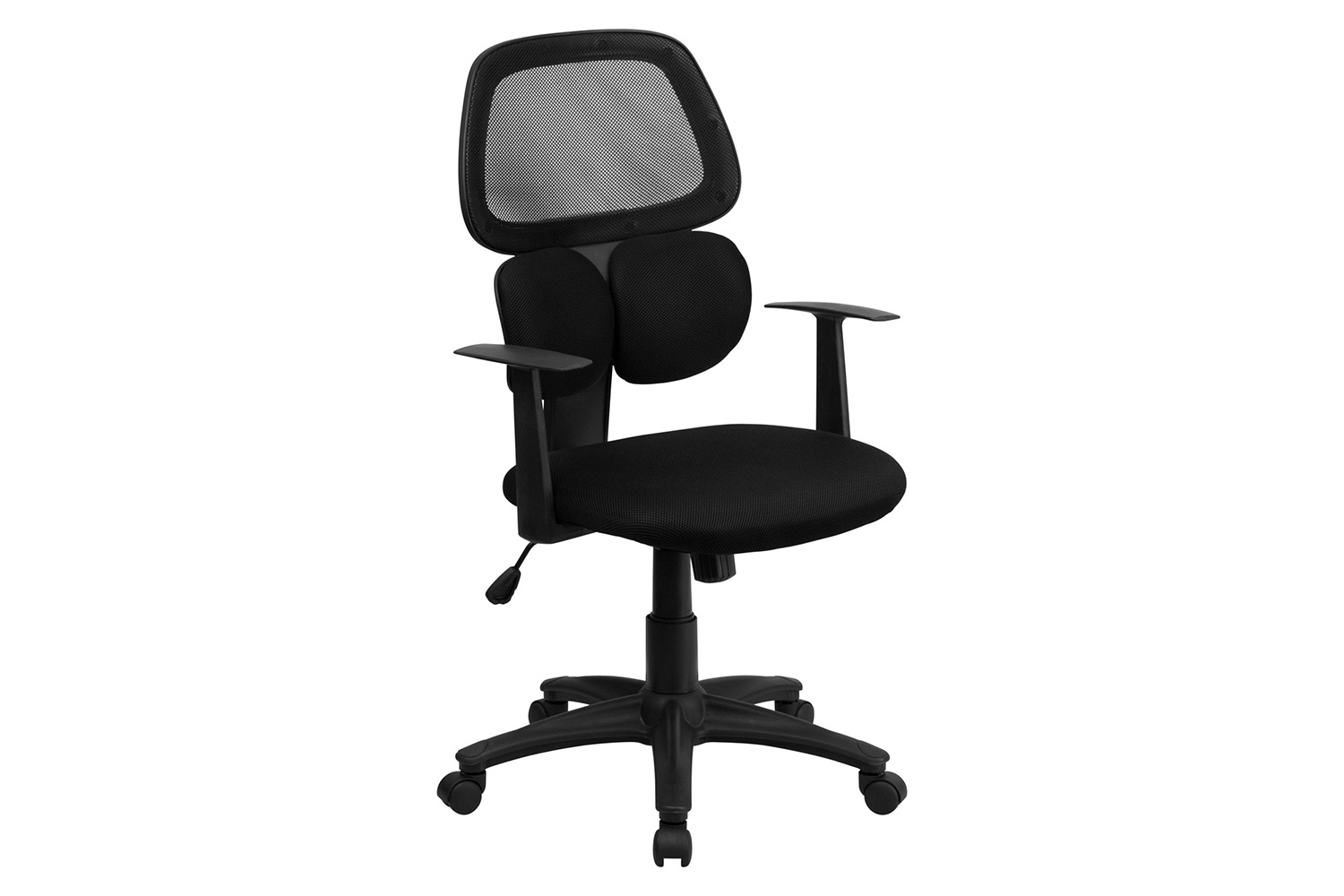 BLNK - Ariel Mid-Back Mesh Swivel Task Office Chair with Flexible Dual Lumbar Support and Arms