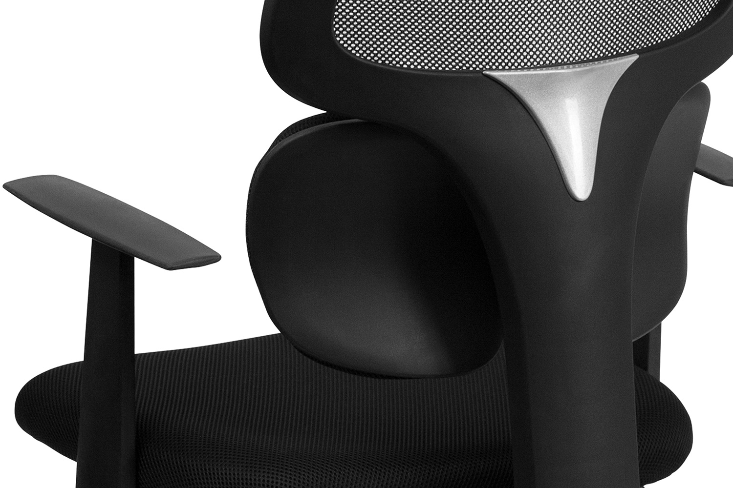 BLNK - Ariel Mid-Back Mesh Swivel Task Office Chair with Flexible Dual Lumbar Support and Arms