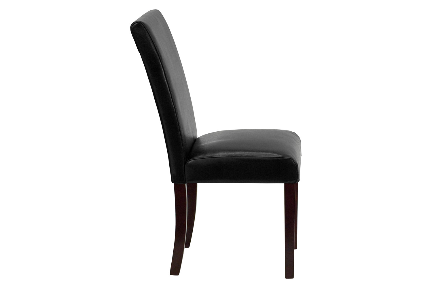 BLNK Godrich Traditional Commercial LeatherSoft Upholstered Panel Back Parsons Dining Chair - Black