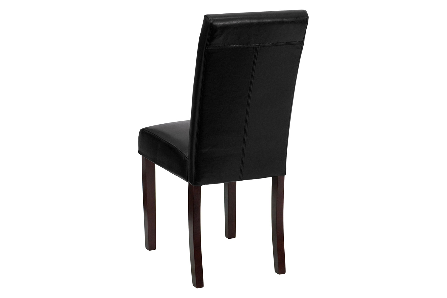 BLNK Godrich Traditional Commercial LeatherSoft Upholstered Panel Back Parsons Dining Chair - Black