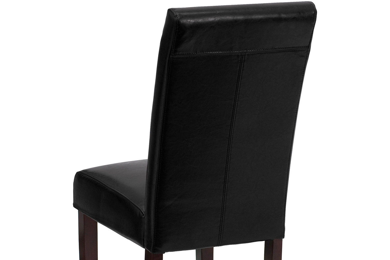 BLNK Godrich Traditional Commercial LeatherSoft Upholstered Panel Back Parsons Dining Chair - Black