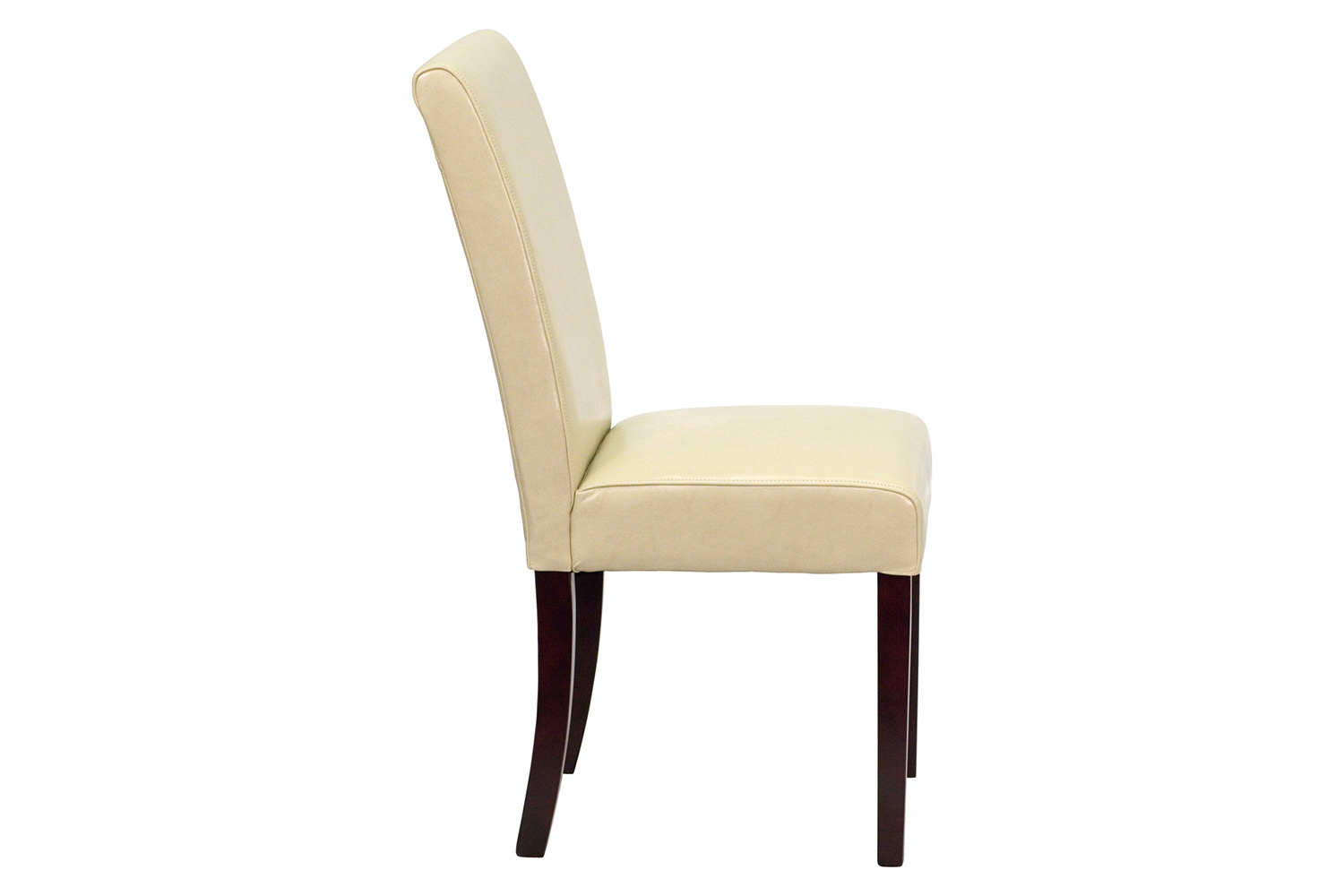 BLNK Godrich Traditional Commercial LeatherSoft Upholstered Panel Back Parsons Dining Chair - Ivory