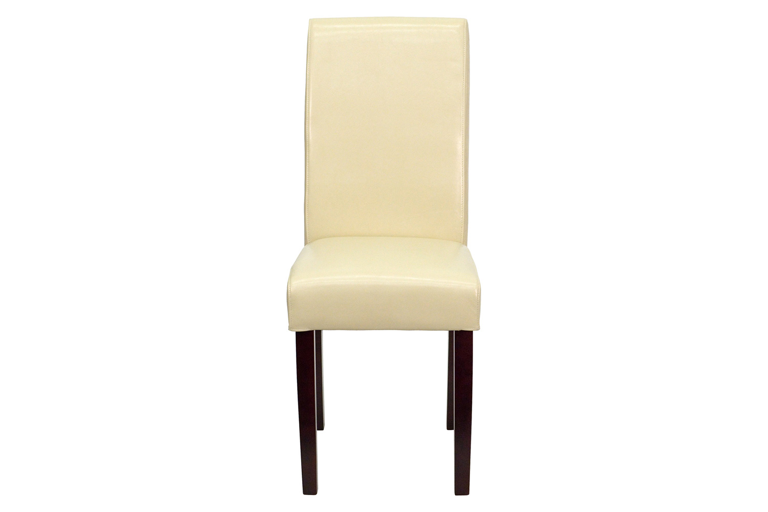 BLNK Godrich Traditional Commercial LeatherSoft Upholstered Panel Back Parsons Dining Chair - Ivory