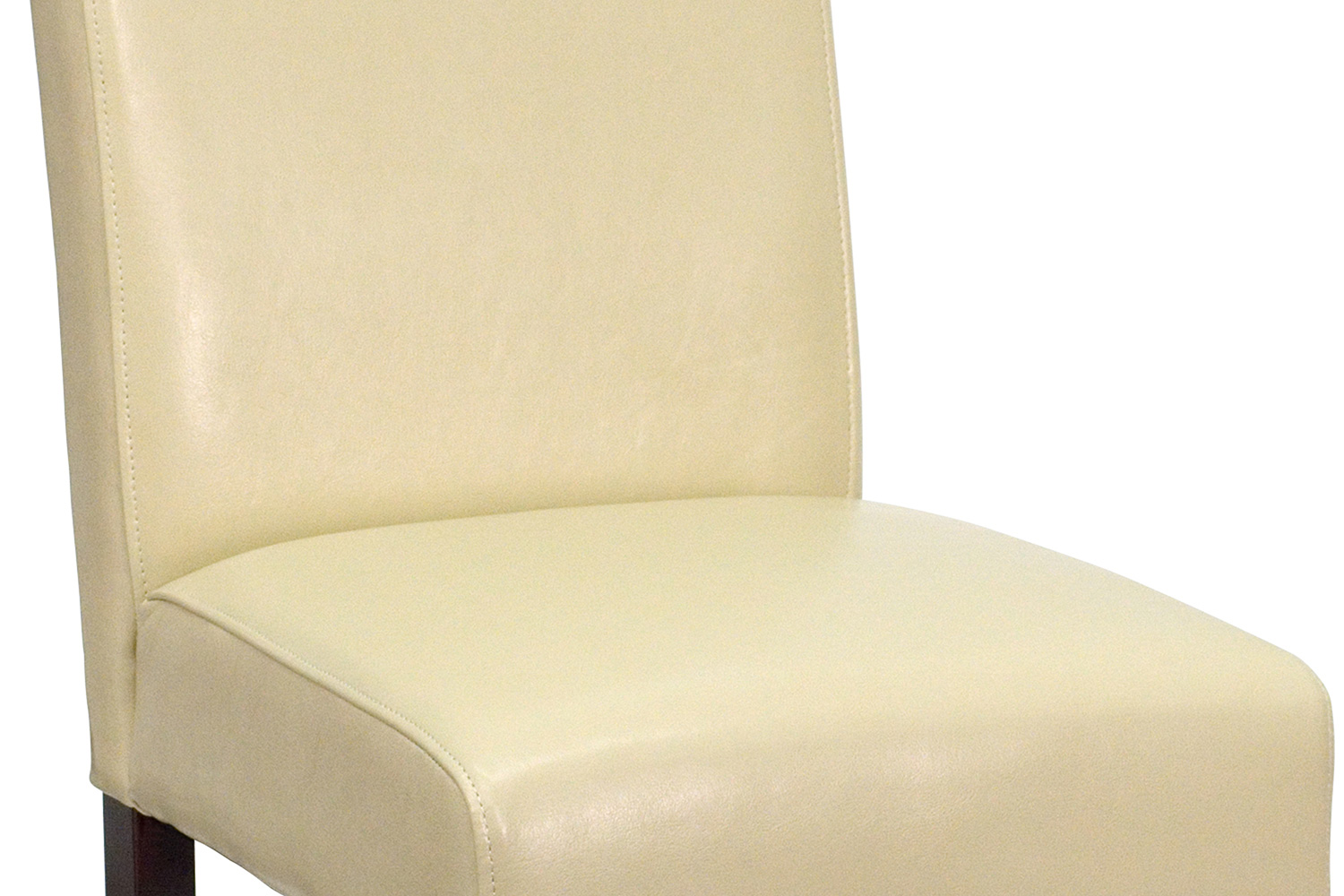 BLNK Godrich Traditional Commercial LeatherSoft Upholstered Panel Back Parsons Dining Chair - Ivory